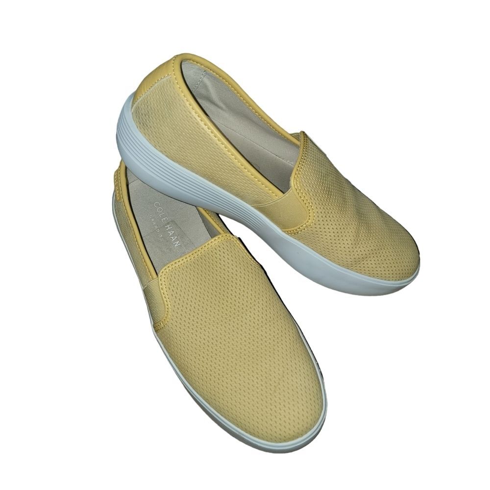 Cole Haan Grand Os Women's Size 9 B Yellow Casual Sneakers Shoes Slip-on